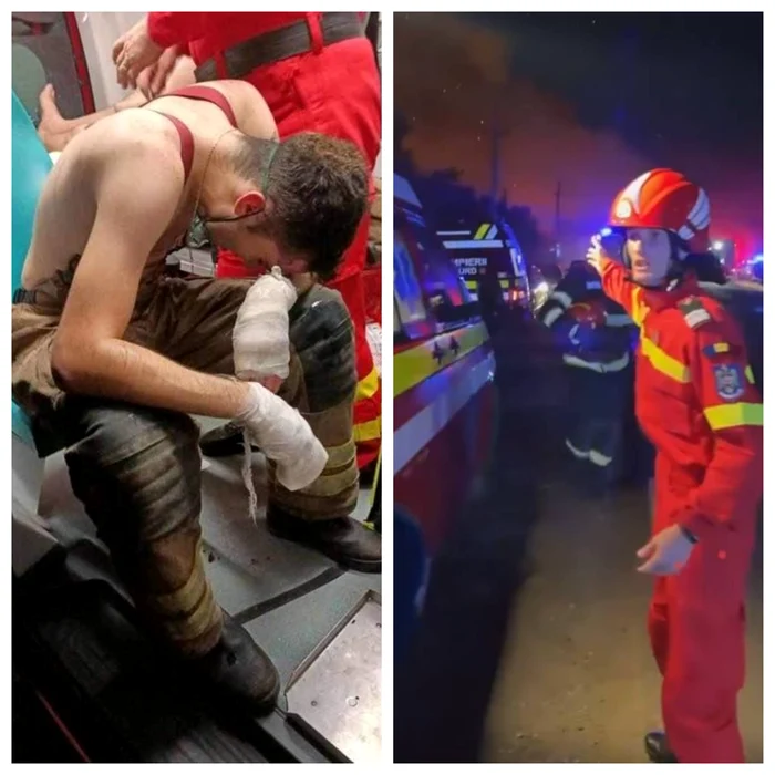 Pompierii care au intervenit la Crevedia. FOTO C.S