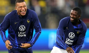 Kylian Mbappe si Ousmane Dembele (EPA) jpg