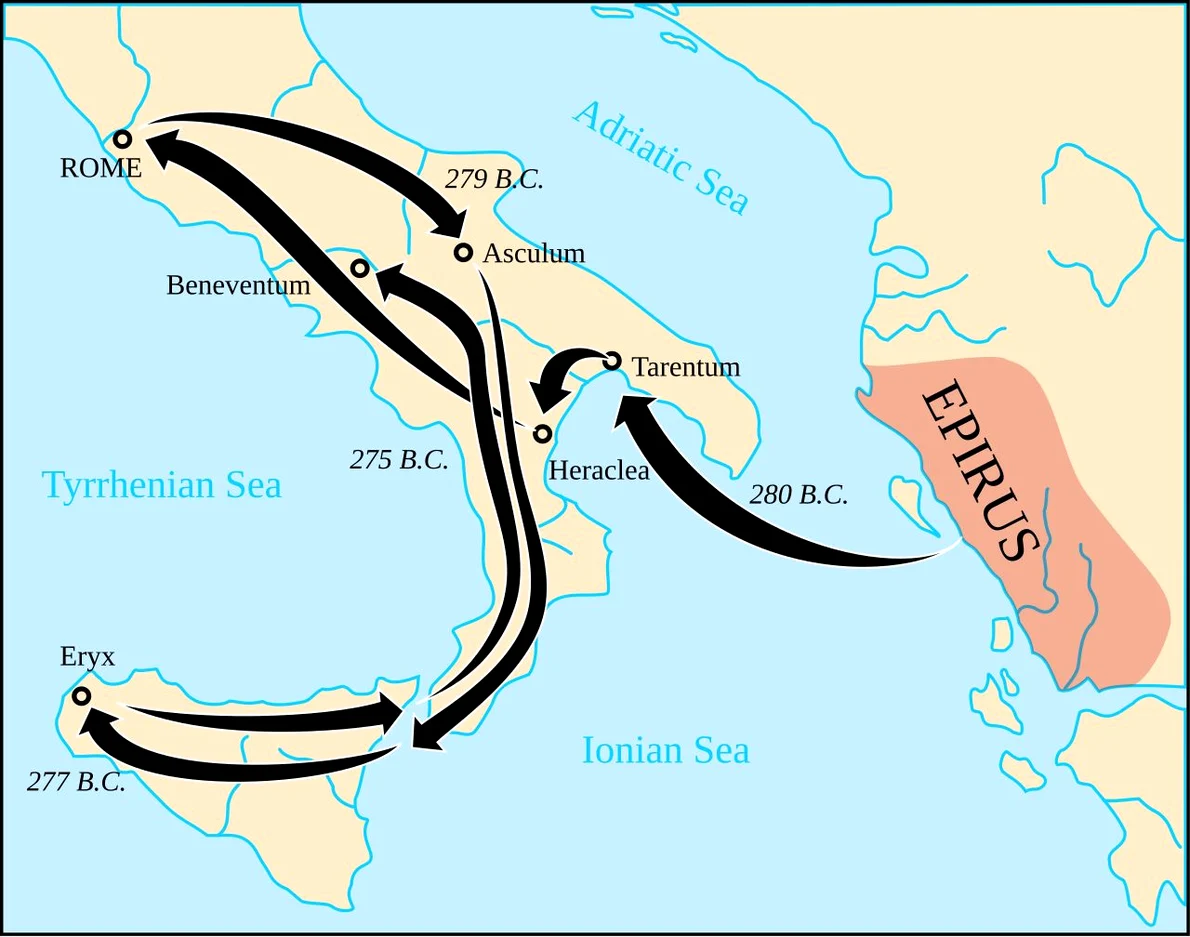 Campania lui Pyrrhus împotriva romanilor (© Wikimedia Commons) 