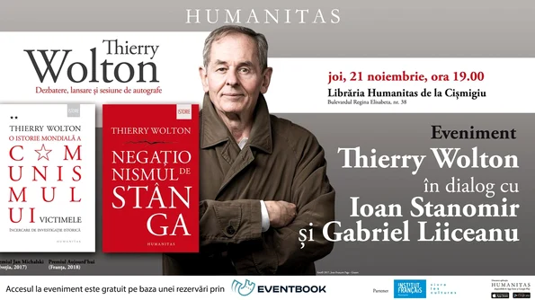 Conferinţă eveniment: istoricul Thierry Wolton în dialog cu Ioan Stanomir și Gabriel Liiceanu jpeg