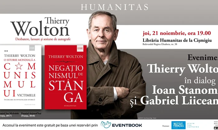Conferinţă eveniment: istoricul Thierry Wolton în dialog cu Ioan Stanomir și Gabriel Liiceanu jpeg