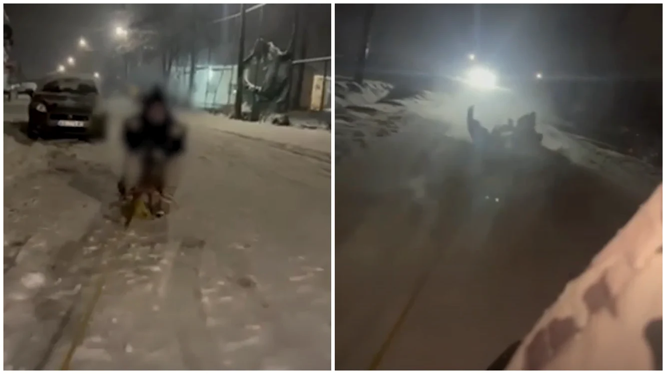 Autoturismul din spate a trecut peste ele. FOTO: captură vid Blic