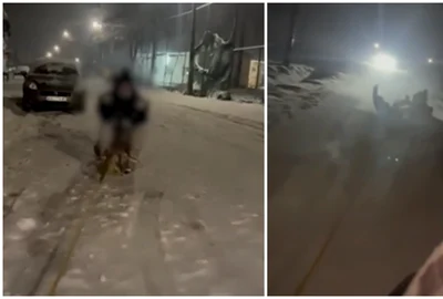 2 adolescente din serbia, trase cu sania de o masina, au fost calcate de o masina FOTO captura vid Blic