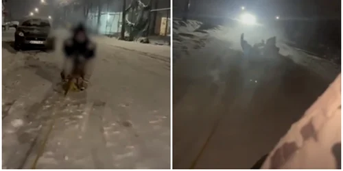 2 adolescente din serbia, trase cu sania de o masina, au fost calcate de o masina FOTO captura vid Blic