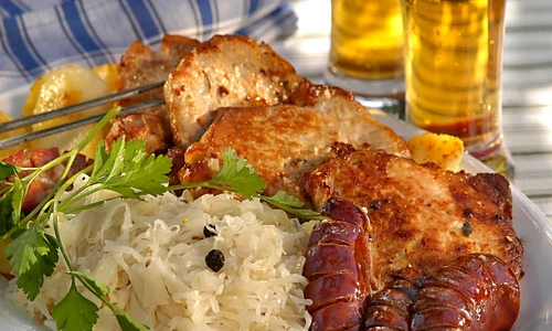 Alsatian Cabbage with Bratwurst and Meat jpeg