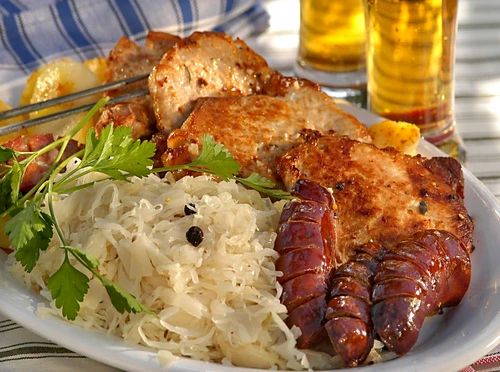 Alsatian Cabbage with Bratwurst and Meat jpeg