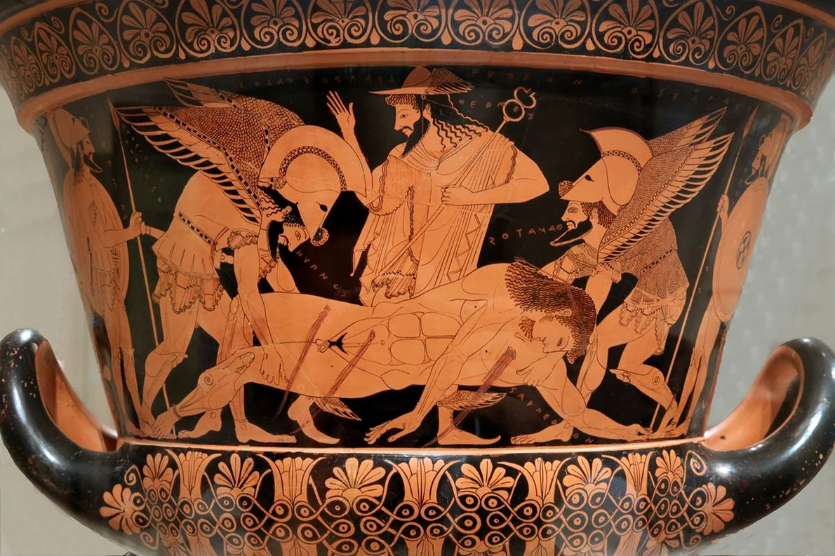 Vasul Euphronios, partea din față