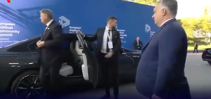 Preţ de circa 20 de secunde, Klaus Iohannis l-a tratat cu spatele pe Orban. Foto: captură video