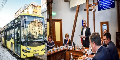 Societatea de transport în comun şi Consiliul Local din Municipiul Sibiu Foto colaj - credit TS