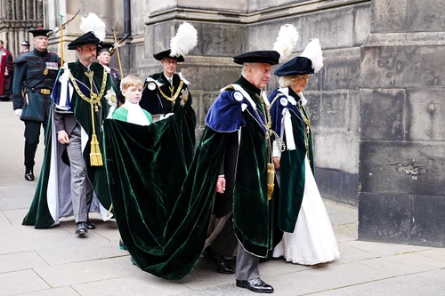 Prințul William, Regele Charles, Regina Camilla și Prințul Edward la ceremonia Ordinului Thistle în Edinburgh. FOTO: Getty Images