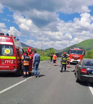 Accident în Caraș FOTO DRDP Timișoara