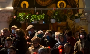 Slujba de Paste Inviere la biserica Nasterea Maicii Domnului din Bucuresti 24 aprilie 2022 FOTO Mediafax / Alexandru Dobre