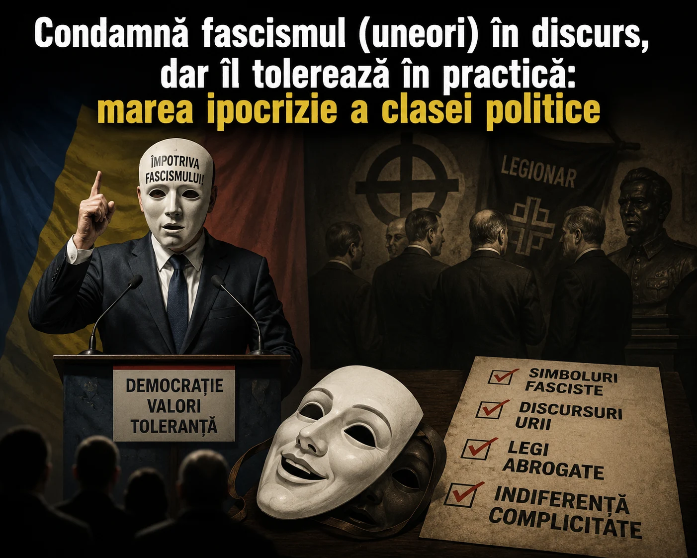 Condamnă fascismul (uneori) în discurs, dar îl tolerează în practică: marea ipocrizie a clasei politice