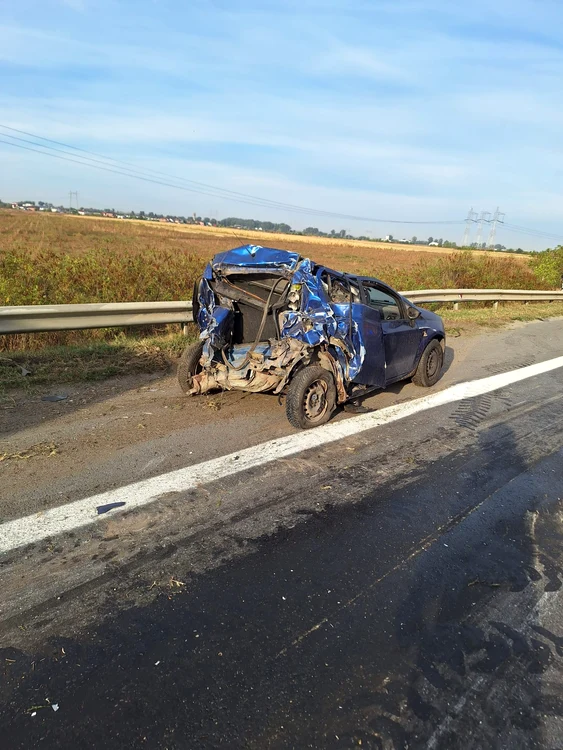 Accident A1 București- Pitești FOTO ISU BIF