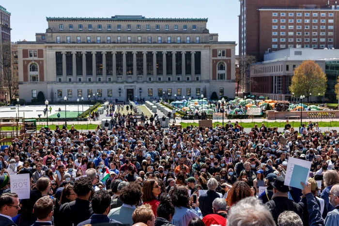 Proteste ale studenților de la Universitatea Columbia față de războiul din Fâșia Gaza. FOTO: EPA-EFE