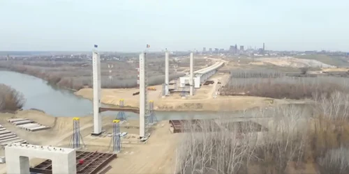 podul hobanat peste râul Siret Foto Captură video Sorin Grindeanu jpg