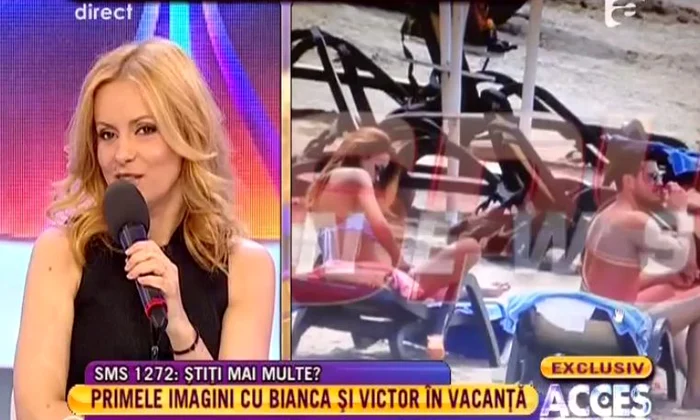 
    Bianca şi Victor Slav au trecut peste scandalul infidelităţii roşcatei. (captură Antena 1)  