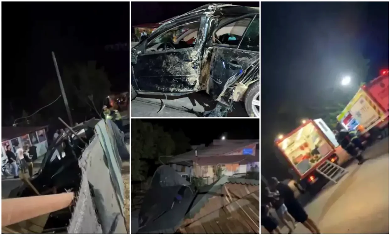 Accident cumplit în Piatra-Olt: Terasă spulberată de un șofer tânăr.