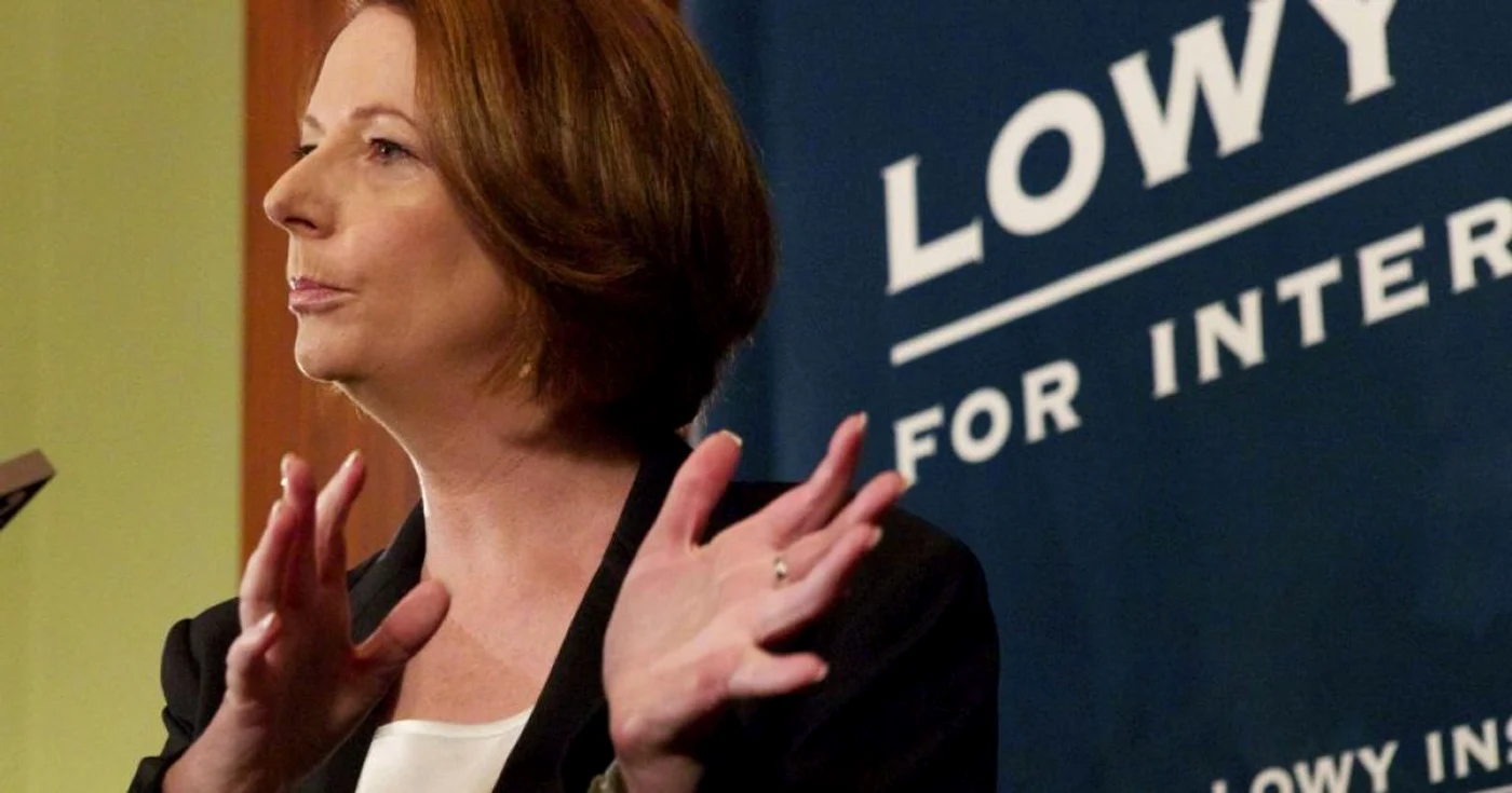 Premierul australian Julia Gillard, în timpul discursului „Australia în secolul asiatic” susţinut la Institutul Lowy din Sidney FOTO: Reuters