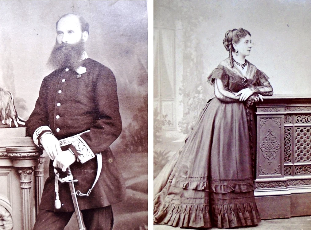 Constantin Moret de Blaremberg şi soţia Maria, născută Băleanu