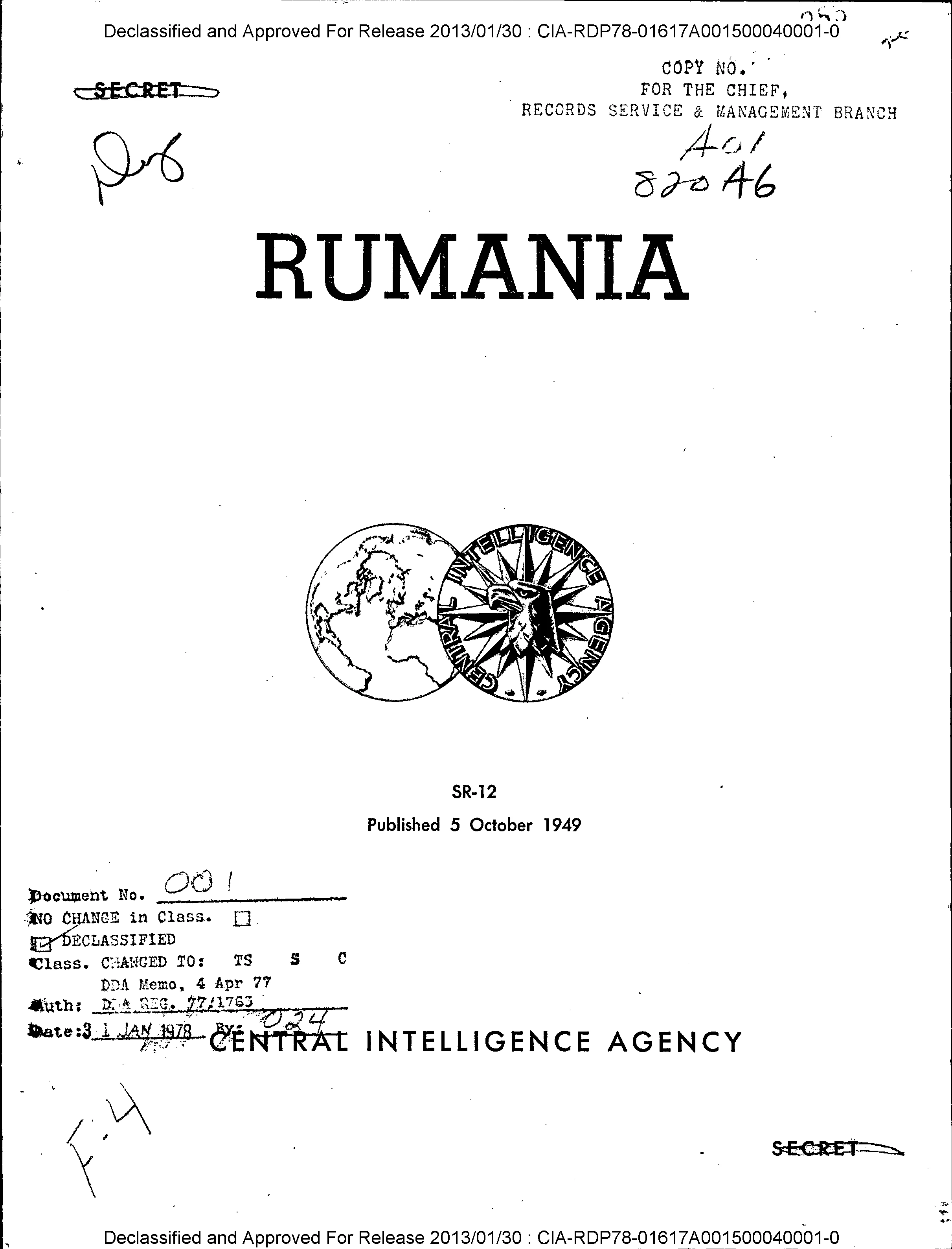 O lecție de istorie: CIA Top Secret Report: „Rumania“