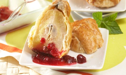 Pear pockets with cranberry sauce jpeg