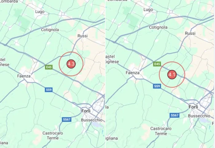 Cele două cutremure au avut loc la două minute distanță