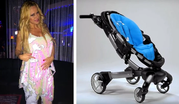 Anda Adam a primit căruciorul pentru fetiţă de la mama ei