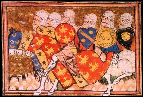 Soldați ai lui Saladin. Desen dintr-un manuscris francez de la 1337 (© Wikimedia Commons)