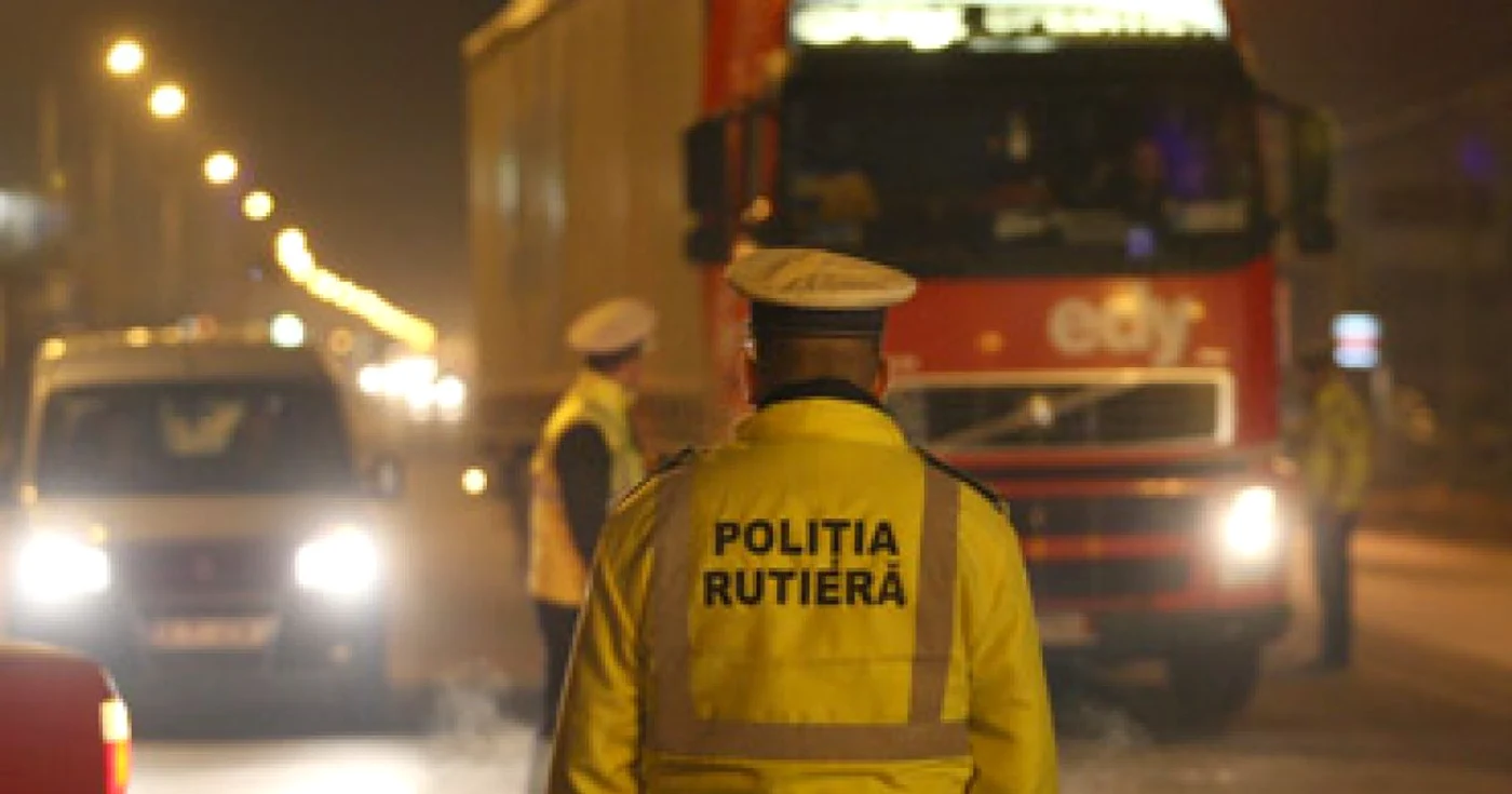 Polițiștii au fost alertați inițial pentru că s-ar fi furat TIR-ul de pe DN 65 FOTO: Arhiva