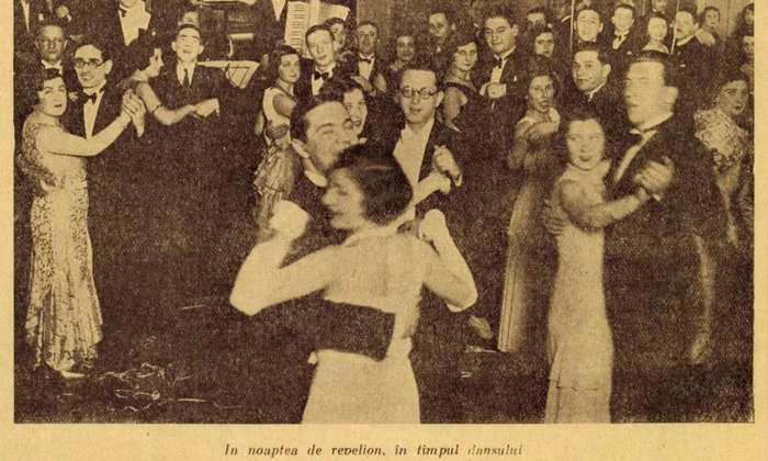 În noaptea de Revelion. Fotografie publicată de Ilustrațiunea Română, la 6 ianuarie 1932 (© Institutul de Studii Sud-Est Europene)