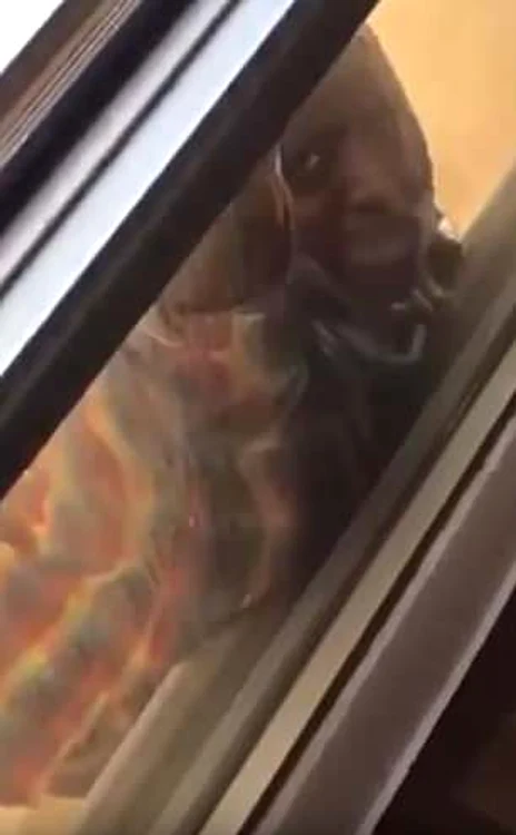 Menajera etiopiană, înainte de a cădea de la etajul 7