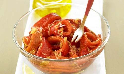 Red bell peppers marinated in oil and ginger jpeg