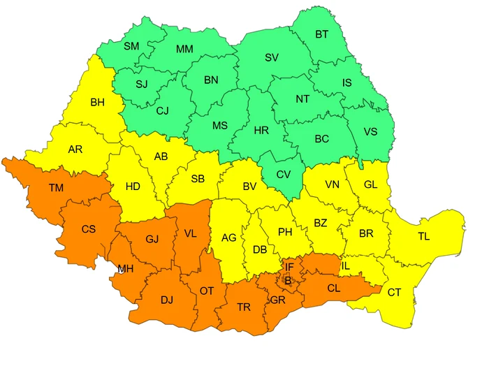 Cod portocaliu și cod galben de caniculă, 26-27 iunie 2025. FOTO: meteoromania.ro