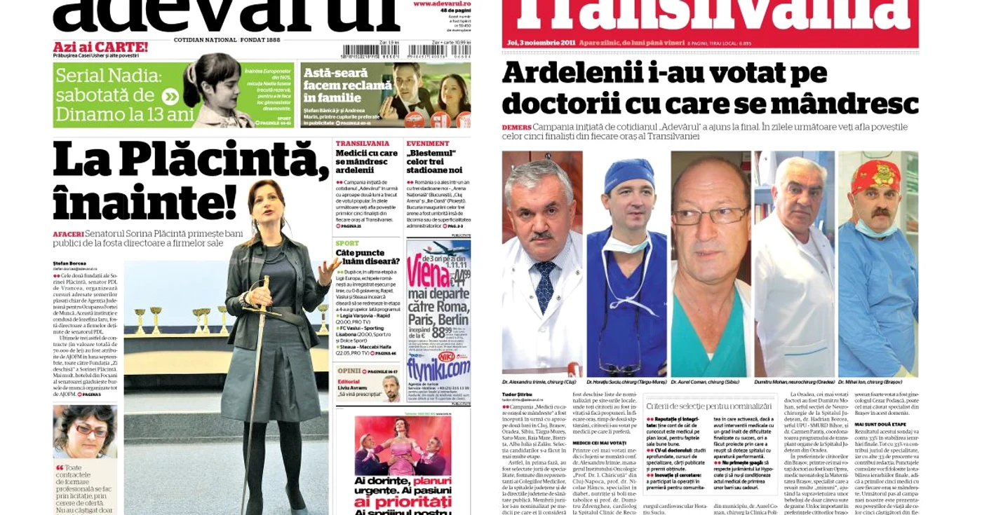 Adevărul de Transilvania, 3 noiembrie