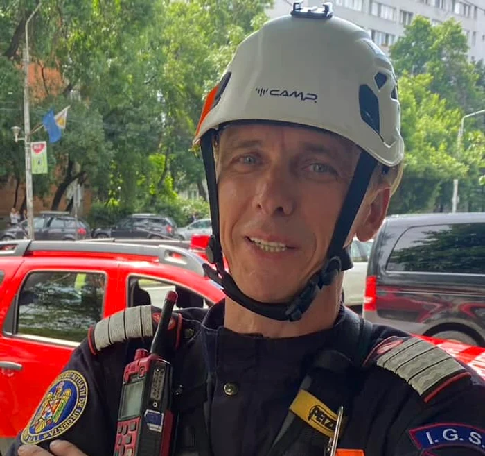 Alin Vicol, pompier-alpinist la ISU Timiș FOTO MAI