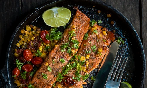 Salmon with Roasted Tomatoes and Corn 6 jpeg