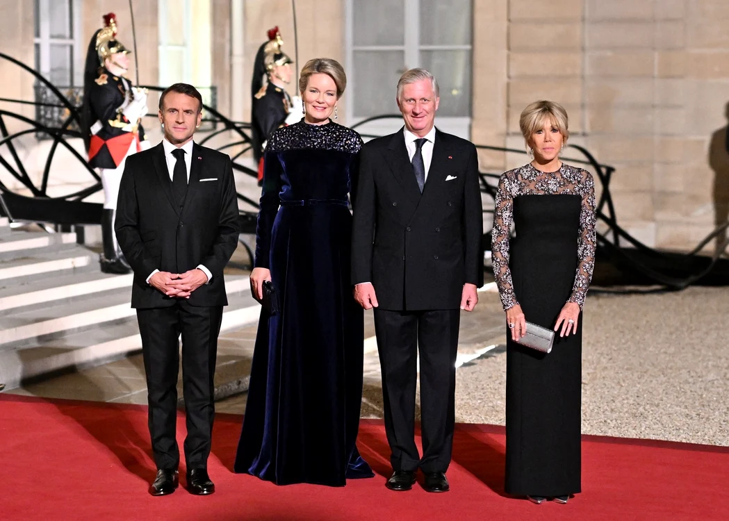 Emmanuel Macron, Regina Mathilde, Regele Philippe al Belgiei si Brigitte Macron la Palatul Elysee   profimedia 0921067478 jpg