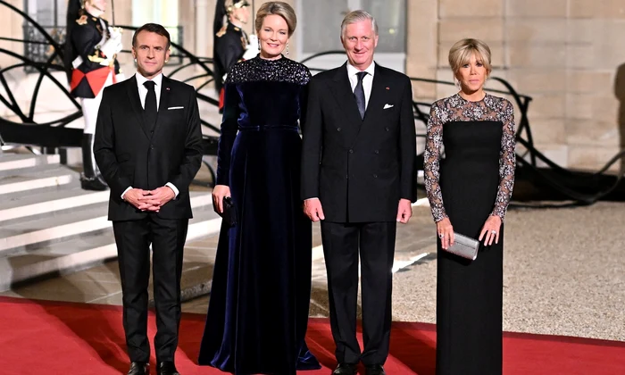 Emmanuel Macron, Regina Mathilde, Regele Philippe al Belgiei si Brigitte Macron la Palatul Elysee   profimedia 0921067478 jpg