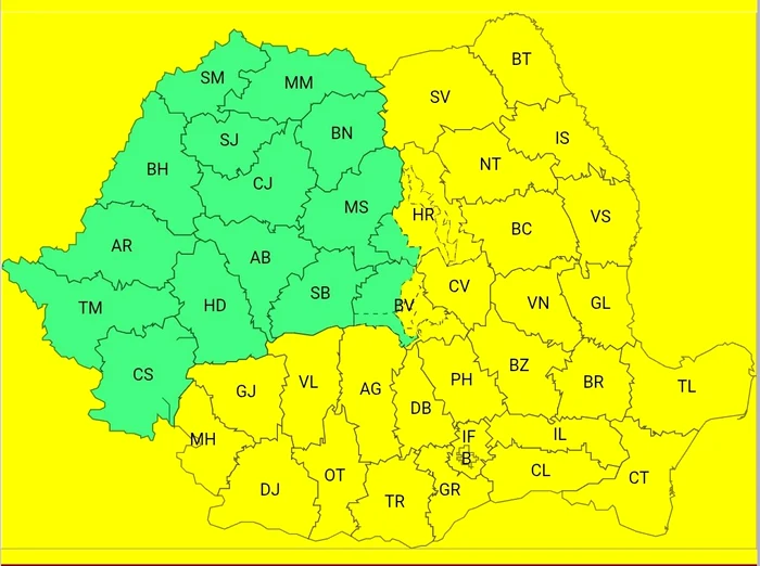 Ger și ninsori în România. Harta valabilă pentru 2 feb. ora 10-3 feb, ora 10. Sursa: Meteoplus