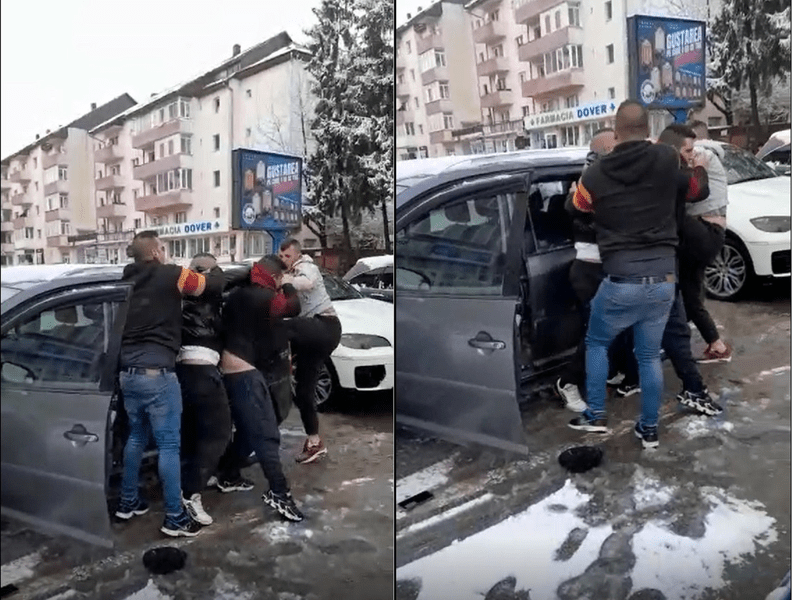 Jandarm la un pas să fie linșat, după o șicanare în trafic. Agresorii au fost lăsați liberi FOTO VIDEO