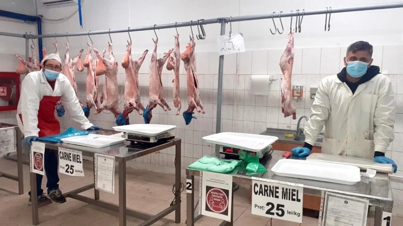 Carne de miel vandută în hale specializate FOTO