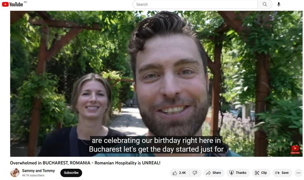 Doi turiști americani, impresionați de București: „Ospitalitatea românească este incredibilă” VIDEO