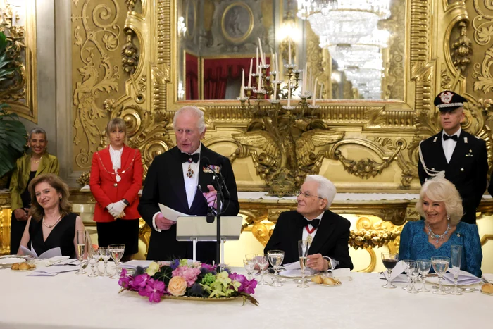 Regele Charles și Regina Camilla în timpul dineului de stat din Italia, Profimedia (3) jpg