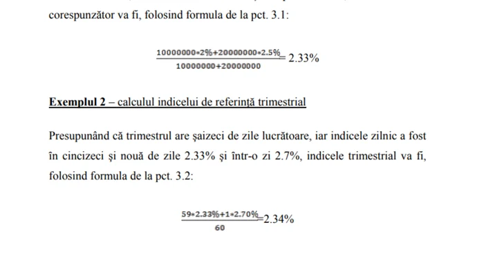 indice credite exemple calcul