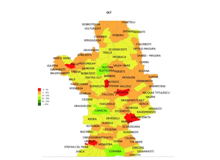 harta vaccinării olt