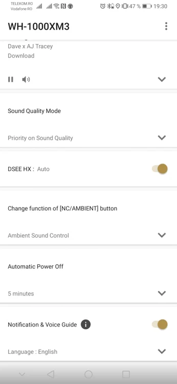 Aplicatia SONY Headphones