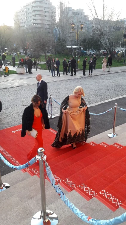 Diana a fost însoțită pe covorul roșu de creatoarea rochiei sale, Giorgiana Manolache