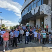 protest spontan al sindicalistilor din finante FOTO FB SindFest 