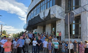 protest spontan al sindicalistilor din finante FOTO FB SindFest 
